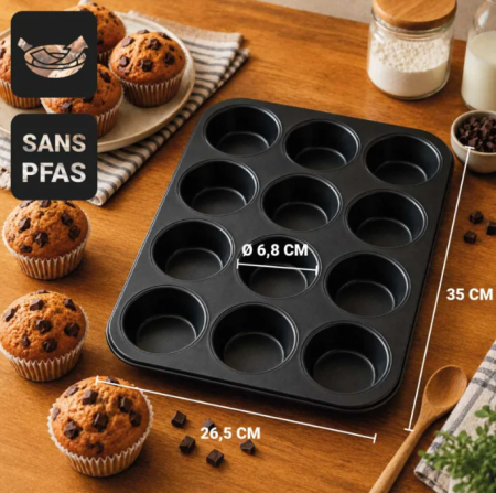 Moule &agrave; muffins x12