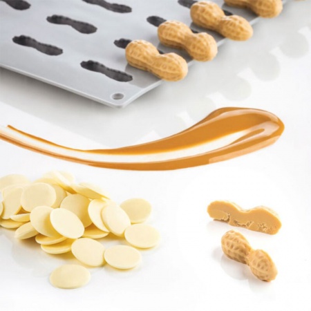 Moule en silicone trompe l\'oeil cacahu&egrave;te taille r&eacute;elle