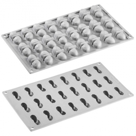 Moule en silicone trompe l\'oeil cacahu&egrave;te taille r&eacute;elle