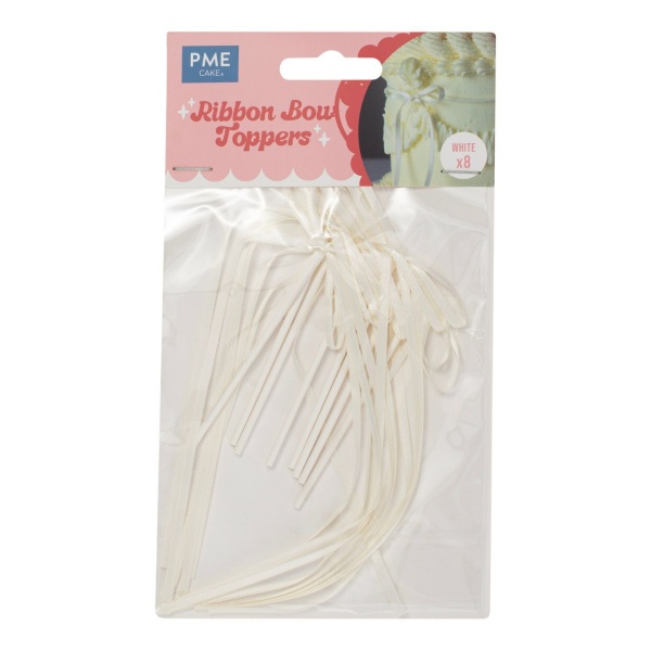 Noeuds d�coratifs pour g�teau blanc x8