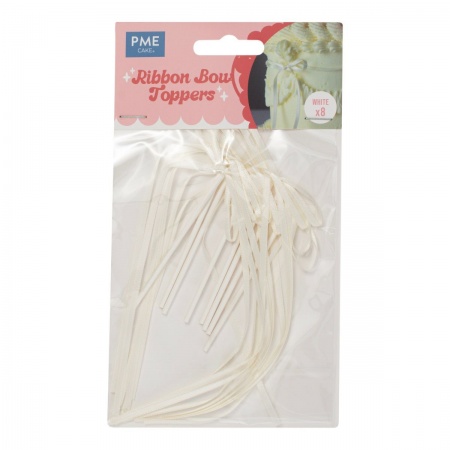 Noeuds d&eacute;coratifs pour g&acirc;teau blanc x8