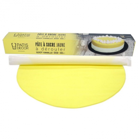 Pâte à sucre jaune prête à dérouler 