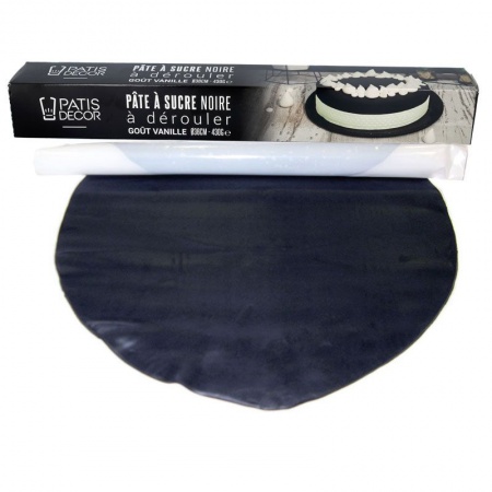 Pâte à sucre noire prête à dérouler 