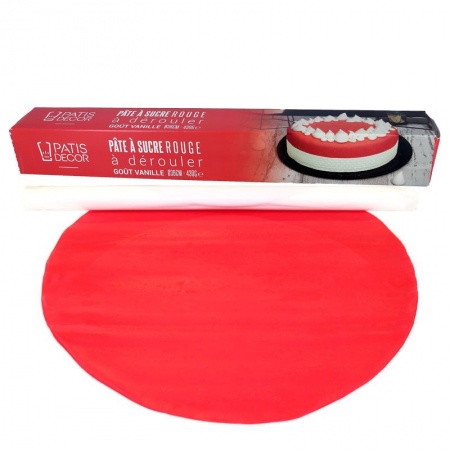 Pâte à sucre rouge prête à dérouler