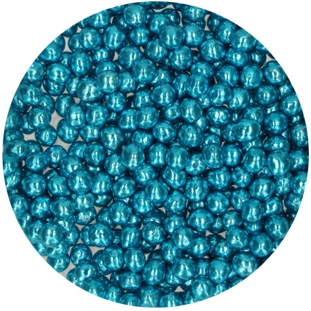 Perle bleu métallique en chocolat