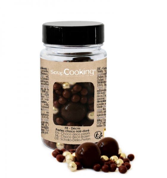 Perle chocolat noir et dor� 40 g