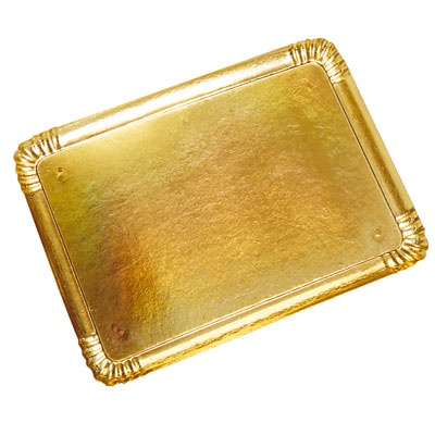 Plateau traiteur dor� 28 cm sur 42 cm