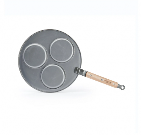 Poêle à pancake en acier manche en bois De Buyer