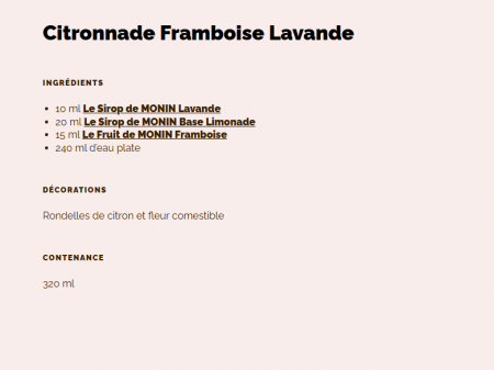 Pur&eacute;e de framboise. Le Fruit de Monin