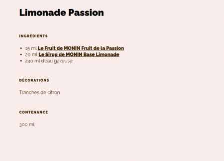 Pur&eacute;e de passion 500ml. Le Fruit de Monin
