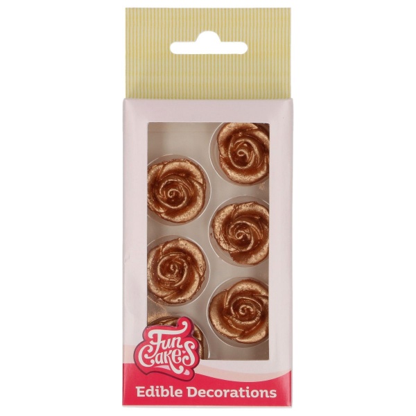 Rose bronze en p�te d\'amande X 6