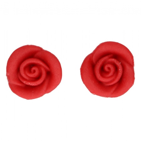 Rose rouge en pâte d\'amande x 6