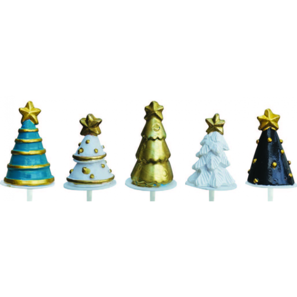 Sapins sur pique x2 avec dorure