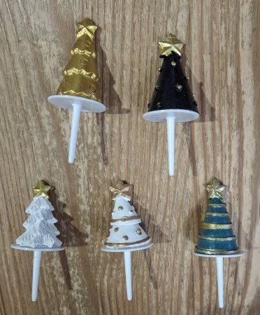 Sapins sur pique x2 avec dorure