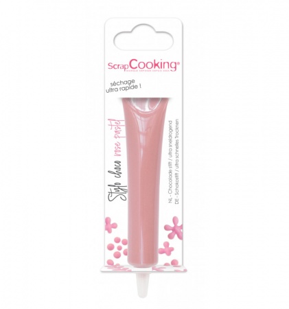 Stylo rose pastel goût chocolat