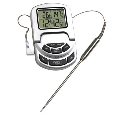 Thermomètre alimentaire étanche avec sonde inox et alarme